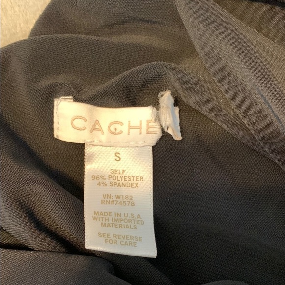 Cache vintage studded rhinestone little black dress Dress stretch sleeveless SML - Picture 6 of 10